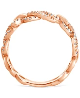Diamond Openwork Infinity Link Ring (1/4 ct. t.w.) in 14k Rose Gold