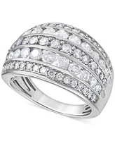 Diamond Multirow Diamond Statement Ring (2 ct. t.w.) in 14k White Gold