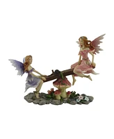 Fc Design 2-pc Set" 7.75"W Pink and Purple Fairy on Seesaw Figurine Statue Ornament Home Room Office Decor and Perfect Ideas for Housewarming, Holiday