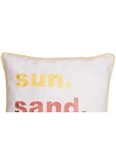 C&F Home 16" x 16" Sun, Sand, Repeat Embroidered Throw Pillow