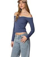 Edikted Women's Tal Ruched Off Shoulder Top