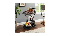 Slickblue 2-Tier Bar Cart with Slide Bar for Stylish and Convenient Drink Service