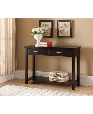 Kings Brand Furniture Simon Wood Console Table with Drawers, Espresso