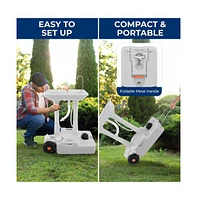 SereneLife Portable Handwash Sink Station with Wheels & Foot Pump (7+ Gal.)