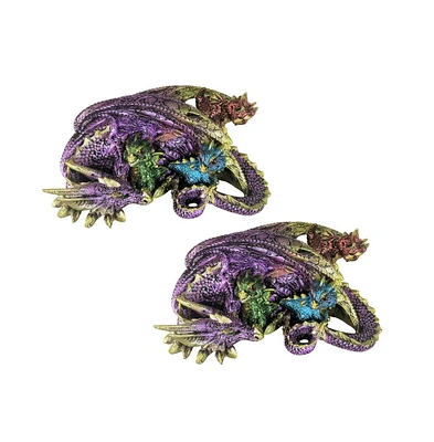 Fc Design "2-pc Set" 6.75"W Purple Dragon with Babies Figurine Statue Ornament Home Room Office Decor and Perfect Ideas for Housewarming, Holidays and