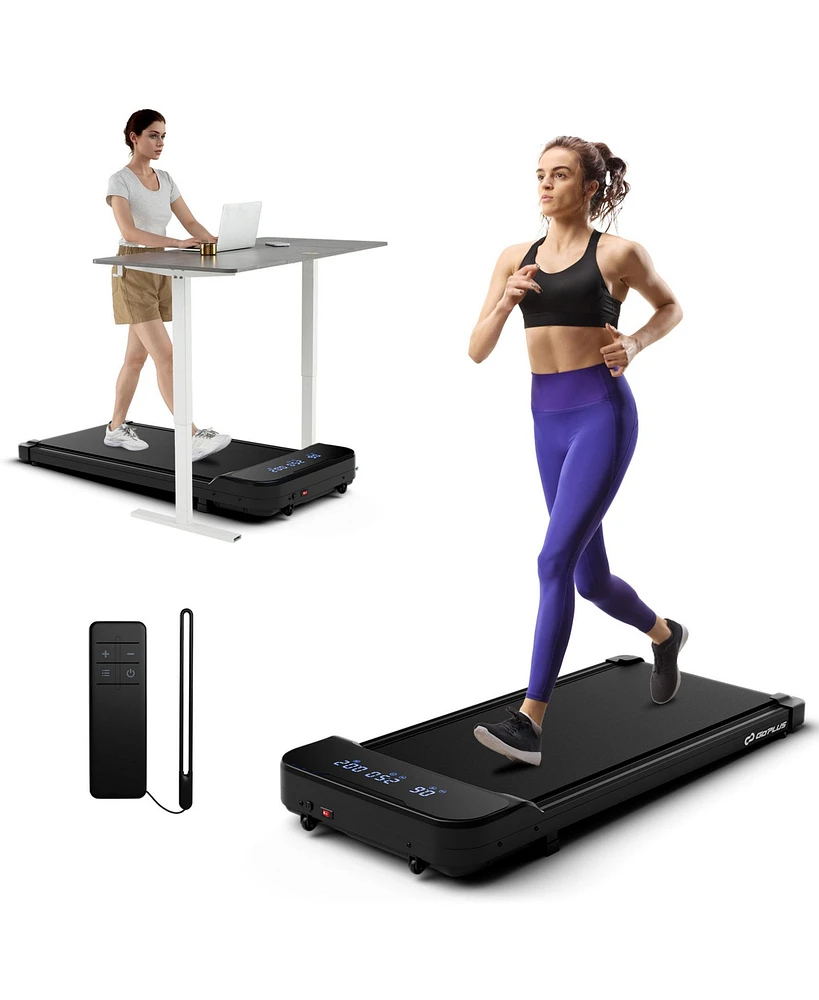 Costway 2.5HP Under Desk Treadmill for Home and Office Remote Control Led Display