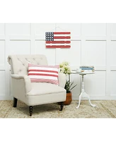 C&F Home 14" x 22" Red & White Stripe July Fourth Americana Cotton Woven Throw Pillow