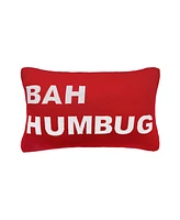 Bah Humbug 14" x 22" Knitted Throw Pillow