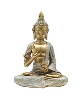 Fc Design "2-pc Set" 8.5"H Gold Thai Buddha in Teaching Pose Figurine Statue Ornament Home Room Office Decor and Perfect Ideas for Housewarming, Holid