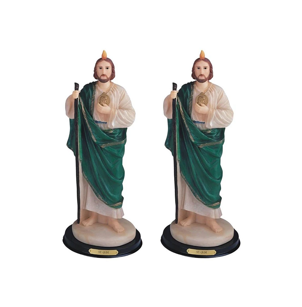 Fc Design "2-pc Set" 9"H Saint Jude Statue Holy Figurine Statue Ornament Home Room Office Decor and Perfect Ideas for Housewarming, Holidays and Birth