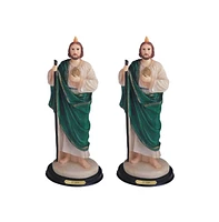 Fc Design "2-pc Set" 9"H Saint Jude Statue Holy Figurine Statue Ornament Home Room Office Decor and Perfect Ideas for Housewarming, Holidays and Birth