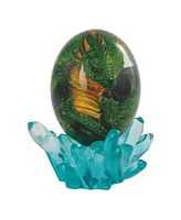 Fc Design "2-pc Set" 5"H Green Dragon in Arcylic Egg with Faux Crystal Figurine Statue Ornament Home Room Office Decor and Perfect Ideas for Housewarm