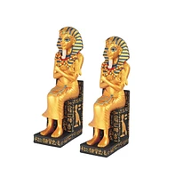 Fc Design "2-pc Set" 11"H Egyptian Pharaoh King Tut Black and Gold Tutankhamun Figurine Statue Ornament Home Room Office Decor and Perfect Ideas for H