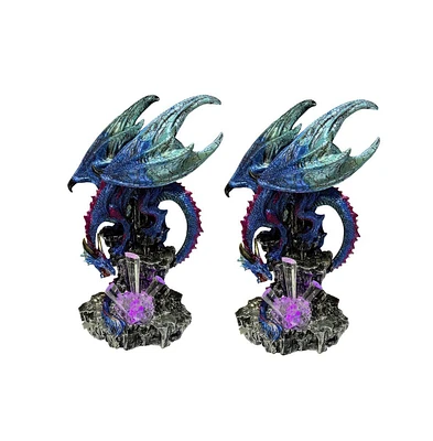 Fc Design "2-pc Set" 12.25"H Blue Dragon with Led Icicle Figurine Statue Ornament Home Room Office Decor and Perfect Ideas for Housewarming, Holidays