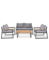 Slickblue 4-Piece Outdoor Patio Lounge Furniture Set for Backyard and Garden Conversations