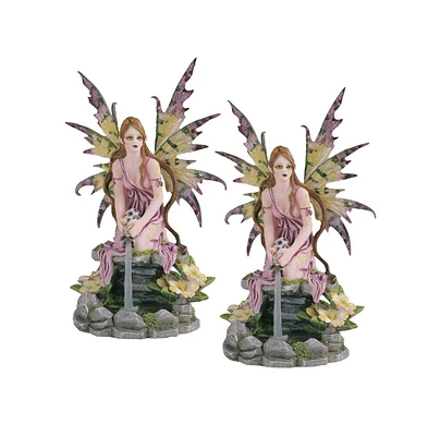 Fc Design "2-pc Set" 8"H Green Fairy Watering Figurine Statue Ornament Home Room Office Decor and Perfect Ideas for Housewarming, Holidays and Birthda