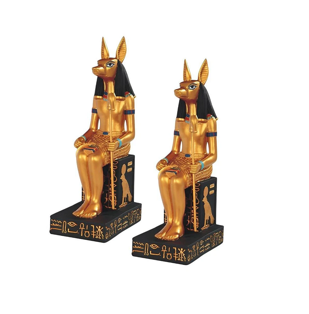 Fc Design "2-pc Set" 9.75"H Egyptian Deity Anubis Ancient Egyptian God of The Dead Black and Gold Figurine Statue Ornament Home Room Office Decor and