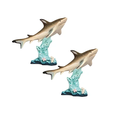 Fc Design "2-pc Set" 6.5"H Shark on Coral Figurine Statue Ornament Home Room Office Decor and Perfect Ideas for Housewarming, Holidays and Birthdays