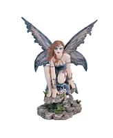 Fc Design "2-pc Set" 8"H Butterfly Winged Blue Fairy Figurine Statue Ornament Home Room Office Decor and Perfect Ideas for Housewarming, Holidays and