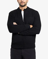 X-Ray Men's Color Blocked Full-Zip High Neck Sweater Jacket