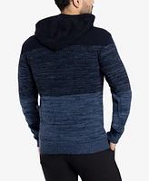 X-Ray Men's Color Blocked Hooded Sweater