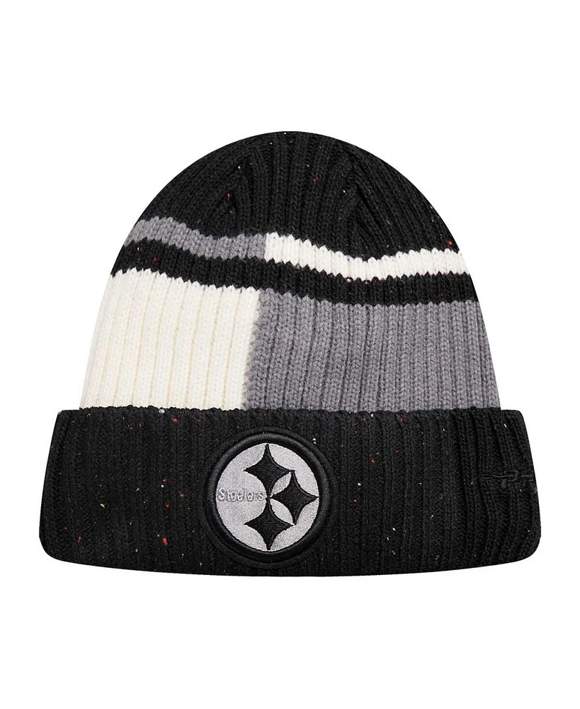 Pro Standard Men's Black/White Pittsburgh Steelers Speckled Cuffed Knit Hat