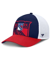 Fanatics Men's Navy/Red New York Rangers Authentic Pro A-Frame Rink Adjustable Hat