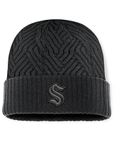 Fanatics Men's Black Seattle Kraken Authentic Pro Road Cuffed Knit Hat