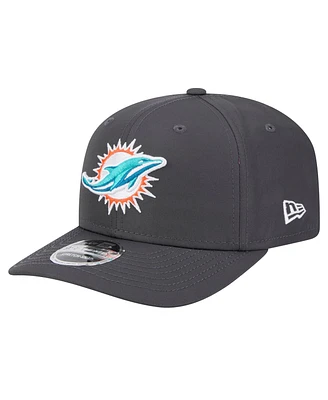 New Era Men's Graphite Miami Dolphins Main 9SEVENTY Stretch-Snap Hat