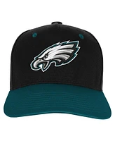 Outerstuff Big Boys and Girls Black/Midnight Green Philadelphia Eagles Pro-Sport Precurved Structured Adjustable Hat