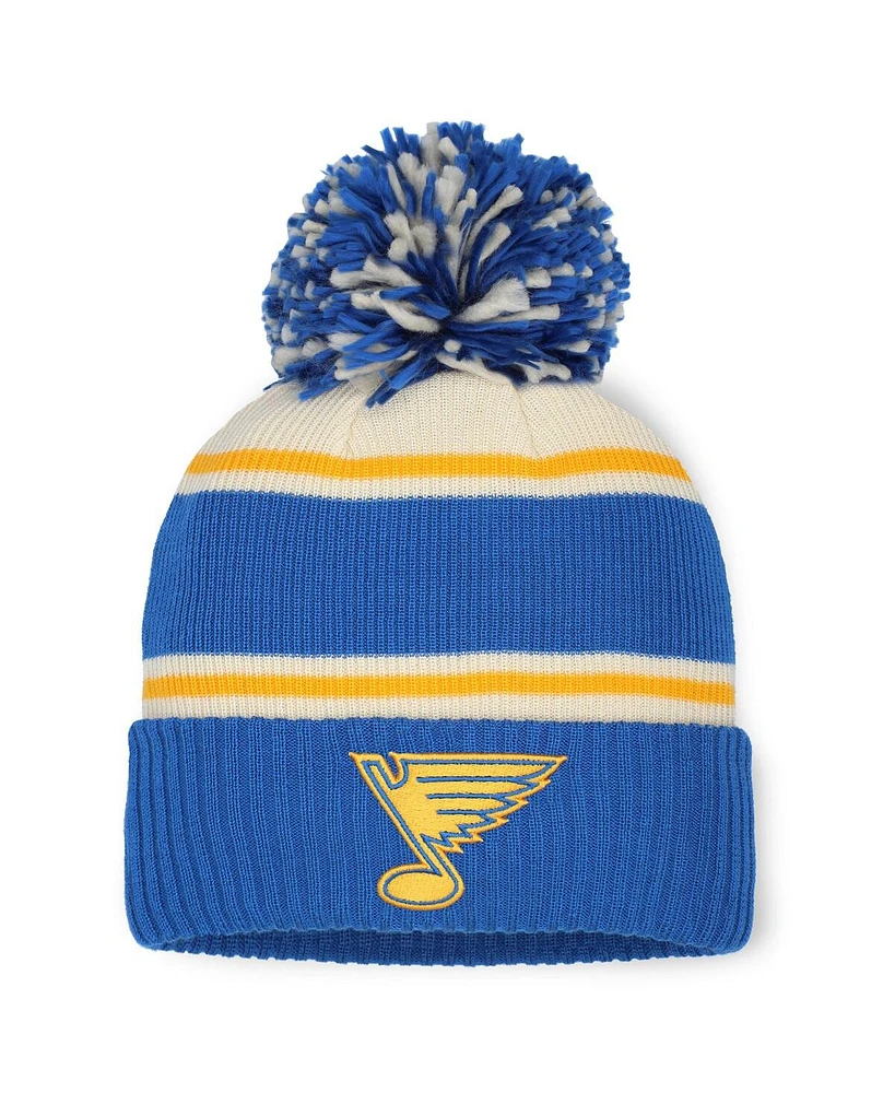 Fanatics Women's Blue/Cream St. Louis Blues 2025 Nhl Winter Classic Cuffed Knit Hat with Pom