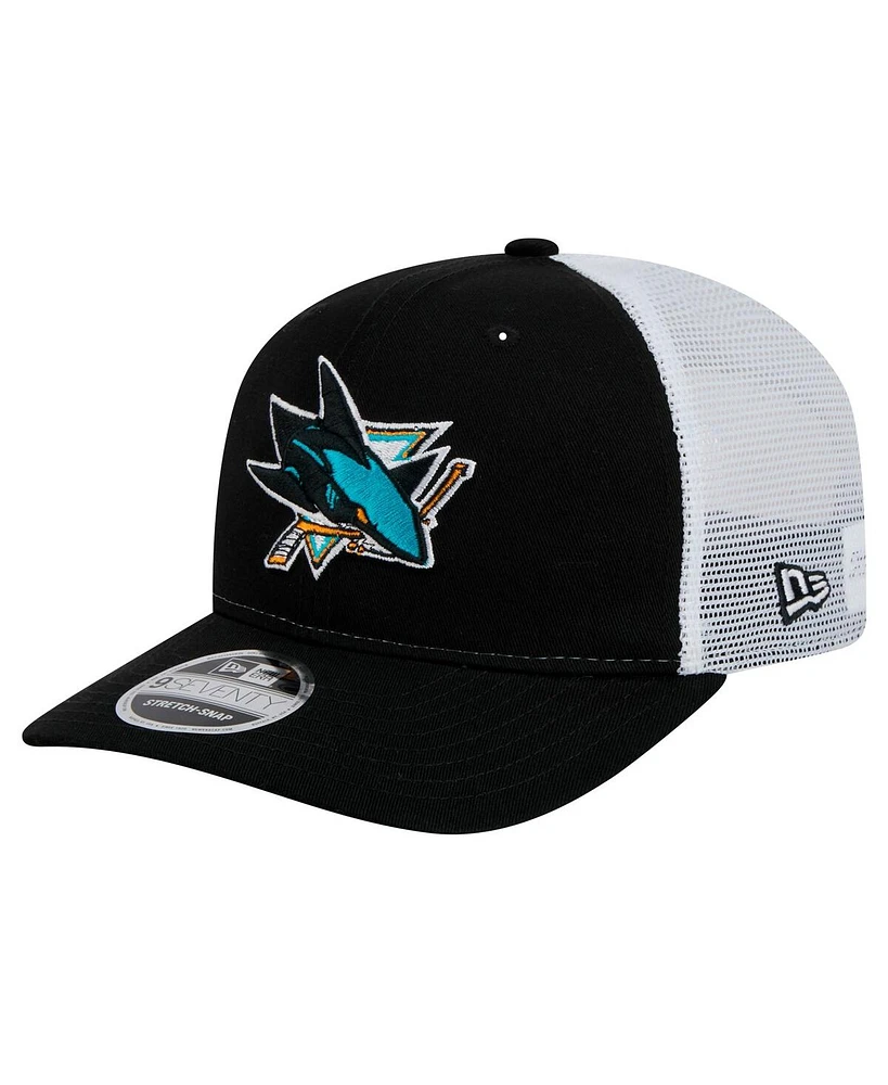 New Era Men's Black San Jose Sharks Core Trucker 9SEVENTY Stretch-Snap Hat