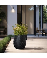 LuxenHome Black Beehive Round 19.7-Inch Tall Planter