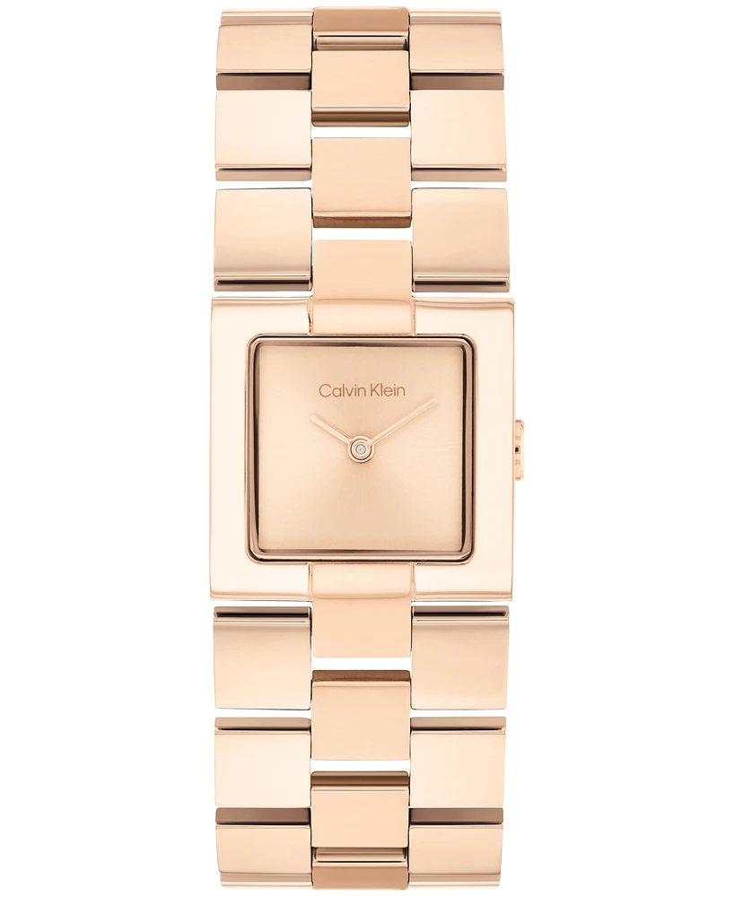 Calvin Klein Women's Ck Meridian Rose Gold Tone Stainless Steel Bracelet Watch, 22mm