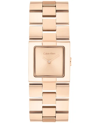Calvin Klein Women's Ck Meridian Rose Gold Tone Stainless Steel Bracelet Watch, 22mm