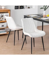 Dyhome Mid Century Dining Chairs, Upholstered Metal Side Chair