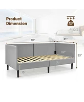 Gouun Twin Size Daybed Frame with Sturdy Wooden Slat Support