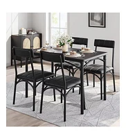 gaomon Kitchen Table and Chairs Dining Table and Chairs for 4 Persons Rectangular Dining Table with 4 Upholstered Chairs for Living Room