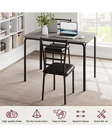 gaomon Dining Table Set for 4, 5 Piece Small Space Dining Set Table with 4 Upholstered Chairs Compact Dinette Set for 4 Kitchen & Dining Room Furnitur