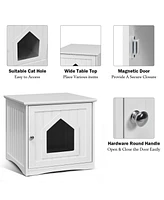 Gymax Weatherproof Multi-function Pet Cat House Outdoor Indoor Sidetable Nightstand