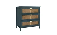 Slickblue 3 Drawer Cabinet, Rattan, American Furniture, Suitable for bedroom, living room, Study