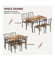 gaomon Dining Table and Chairs Set, Rectangular Dining Table and Chairs for 4 for Kitchen, Dining Room, Apartment, Dinette