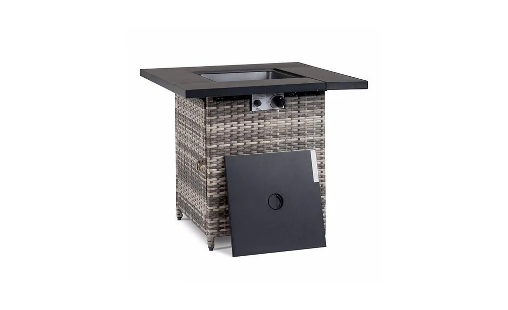 Slickblue 50000 Btu Gas Firepit with Volcanic Stone - Fire Table