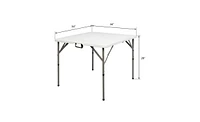 Slickblue Foldable Square Table with Blow Molded Design for Versatile Use