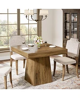 Tribesigns Square Dining Table for 4, 31.5-Inch Kitchen Table Small Dinner Table with Sturdy Pedestal Base