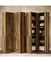 Tribesigns 70.8"Farmhouse Storage Cabinet with 4 Doors & 5 Storage Shelves, Wood Cupboard with Barn Doors