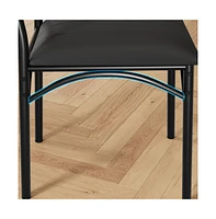 gaomon Dining Chairs Set of 2, Upholstered Dining Chairs with Back, Pu Leather Dining Kitchen Chair for Kitchen, Apartment, Dinner, Comfortable Seat,