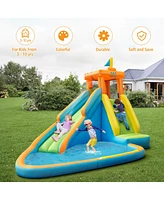 Costway Kids Bounce House Castle Splash Water Pool W/ 740W Blower