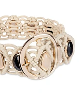 Sam Edelman Women's Boho Macrame Stone Embellished Belt