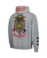 Freeze Max Men's The Dark Knight Heather Gray Batman Comics Olde English Loose Fit Pullover Hoodie